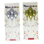 Свічки-набір для торта Party Candles 4 свічки Кульки, золото-срібло RZ-3/7008/565755