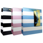 Пакет подарунковий паперовий 26*32*12см ООПТ Смужки 8299-M