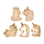 Заготовка для декорування Rosa Talent (фанера) набір 5шт Сім'я єдинорогів 2809274