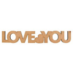 Заготовки для декорування набір Rosa Talent (МДФ) напис Love You 45*8см 280511