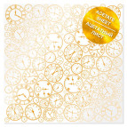 Ацетатний лист 30,5*30,5см Фабрика Декору з фальгуванням FDFMA-1-051 Golden Clocks