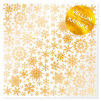 Калька (веллум) Фабрика Декору 30,5*30,5см 90г з фольгуванням FDFMA-2-020 Golden Snowflakes