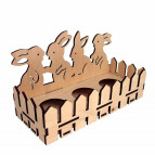 Заготовка для декорування Rosa Talent (фанера) Підставка для яєць Зайченята 18,6*10,1*7,6см 2806080