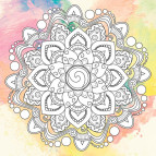 Картина по конт. на холсті +фарби Идейка 25*25см DZ653 Антістрес. Мандала осяяння