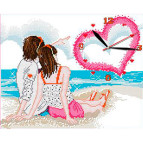 Набір для вишивання Идейка G099 40*34см 14СТ Годинник Закохані рибки