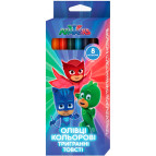 Олівці кольорові 8кол. РОСМЕН/Перо PJ Mask тригранні Jumbo 711996