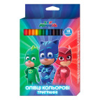 Олівці кольорові 18кол. РОСМЕН/Перо PJ Mask тригранні 711989
