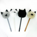 Гелева ручка з насадкою Киця мех Sofun асорті, пише синім №2069