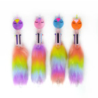 Кулькова ручка з насадкою 6-и кольорова ООПТ мех Донат Єдиноріг 1108-14