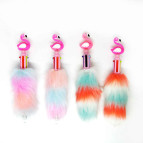 Кулькова ручка з насадкою 6-и кольорова ООПТ мех Фламінго 1108-13/06/2281-6