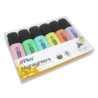 Текстові маркери набір 6шт A+Plus пастель 254403-6