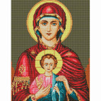 Алмазна мозаїка по номерам на холсті 40*50см Никитошка GF2706 Ікона Ісус і Марія