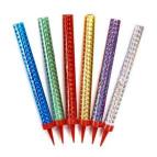 Свічки-набір для торта Josef Otten 6 свічок Холодний фонтан Веселка 10см DSCN1613