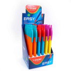 Кулькова ручка Vinson Easy soft touch Q7C автоматична пише синім 0,7 мм корпус асорті