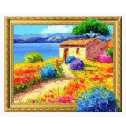 Алмазна мозаїка по номерам на холсті з 3D ефектом 40*50см Josef Otten ELT0600 Домік біля моря
