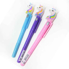 Гелева ручка з насадкою Єдиноріг що світится ООПТ асорті, пише синім 13361/7007