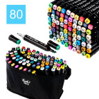 Маркер двустор. SketchMarker Touch для паперу набір 80шт ST-8023-80/2362-80/2828-80 в текстиль чохлі