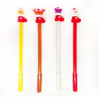 Гелева ручка з насадкою Новорічний Чобіток мікс, пише синім ST312