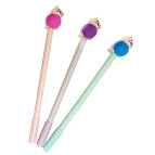 Кулькова ручка з насадкою Киця з клубком ЛИДЕР асорті, пише синім №2077/061-А/0099-С