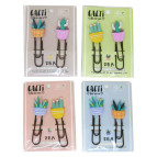 Закладки для книг ЛИДЕР Скріпка з прикрасой 2шт. Кактус асорті 25458