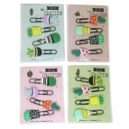 Закладки для книг ЛИДЕР Скріпка з прикрасой 4шт. Кактуси асорті 18986