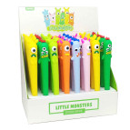 Кулькова ручка з насадкою Монстрик асорті, пише синім №2233