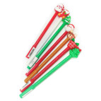 Кулькова ручка з насадкою Новорічна Chen's асорті, пише синім №8621/5083