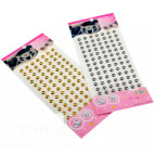 Наліпки дитячі СТРАЗИ 9*160мм d:8мм перлини золото/срібло 8563