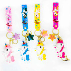 Брелок гумовий Одноріг 8,5см зі стрічкою, асорті №194