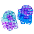 Іграшка Pop it ПопИт антістрес 12*12см Among Us Мрамор Різнокольоровий 221213