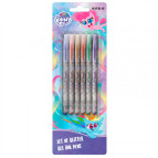 Гелеві ручки KITE набір 6шт мод 037 з блискітками My Little Pony LP21-037