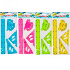 Лінійки-набір 4пр FLEXY линейка 30см+2угольника+транспортир, Неломайка 3490