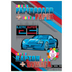 Картон кольоровий+папір А4 8+12арк Kidis Electric super car 13284