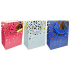 Пакет подарунковий паперовий 18*23*10см ООПТ Зірки з фольгою ZD-205-S