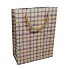 Пакет подарунковий паперовий 18*23*8см ООПТ крафтовий Клітинка 3545