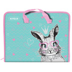 Портфель А4 KITE мод 202 Cute Bunny пластик на блискавці K21-202-01