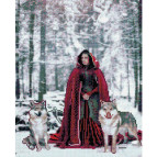 Алмазна мозаїка по номерам на холсті 40*50см Никитошка GJ5112 Червона шапочка з вовками