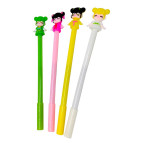 Кулькова ручка з насадкою Лялька ЛИДЕР асорті, пише синім №0103-С