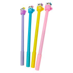 Кулькова ручка з насадкою Киця в чашці ЛИДЕР асорті, пише синім №0025-С