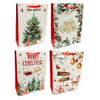 Пакет подарунковий паперовий Flowers 40*50*15см №9730XL/9732XXL Новорічний Merry Christmas