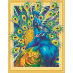 Алмазна мозаїка по номерам на холсті 40*50см ЛИДЕР 095 Пара пав