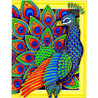 Алмазна мозаїка по номерам на холсті 40*50см ЛИДЕР 099 Казковий павич