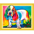 Алмазна мозаїка по номерам на холсті 40*50см ЛИДЕР 203 Різнокольоровий песик