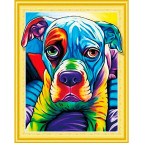 Алмазна мозаїка по номерам на холсті 40*50см ЛИДЕР 205 Яскравий пітбуль