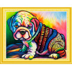 Алмазна мозаїка по номерам на холсті 40*50см ЛИДЕР 207 Яскравий шарпей