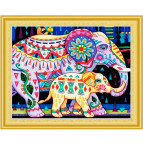 Алмазна мозаїка по номерам на холсті 40*50см ЛИДЕР 291 Карновальні слони