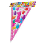 Розтяжка святкова Party Flags Цифра длина 2,2м Прапорці, асорті 10198