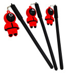 Гелева ручка з насадкою Кальмар-брелок Squid game, пише синім №9888