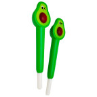 Кулькова ручка з насадкою Авокадо м'яка асорті, пише синім №2311