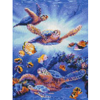 Алмазна мозаїка по номерам на холсті 30*40см Никитошка EJ1278 Морська черепаха
